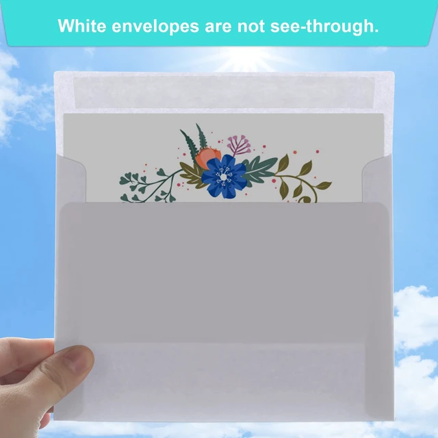 Alt view image 4 of 7 - 50 Packs 5x7 Envelopes, White A7 5x7 Envelopes for Invitations, Printable, Self Seal for Weddings, Photos, Postcards, Greeting Cards, Mailing