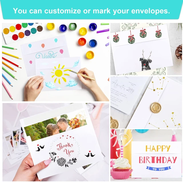 Alt view image 6 of 7 - 50 Packs 5x7 Envelopes, White A7 5x7 Envelopes for Invitations, Printable, Self Seal for Weddings, Photos, Postcards, Greeting Cards, Mailing