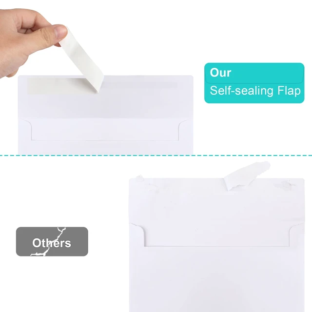 Alt view image 5 of 7 - 50 Packs 5x7 Envelopes, White A7 5x7 Envelopes for Invitations, Printable, Self Seal for Weddings, Photos, Postcards, Greeting Cards, Mailing