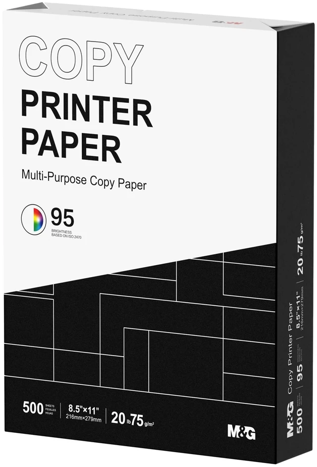 Main image of M&G Multipurpose Copy Printer Paper, 8.5 x 11, 20lb, 1 Ream (500 Sheets), 95 Bright, White