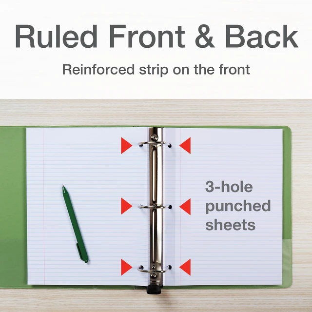 Alt view image 6 of 6 - Oxford Reinforced Lined Loose Leaf Notebook Paper, College Rule, 100 Sheets