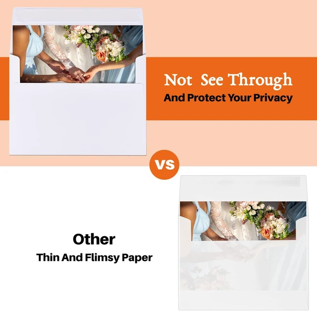 Alt view image 6 of 7 - AZAZA 5x7 Envelopes for Invitations, 50-Pack White A7 Envelopes, Self-Seal