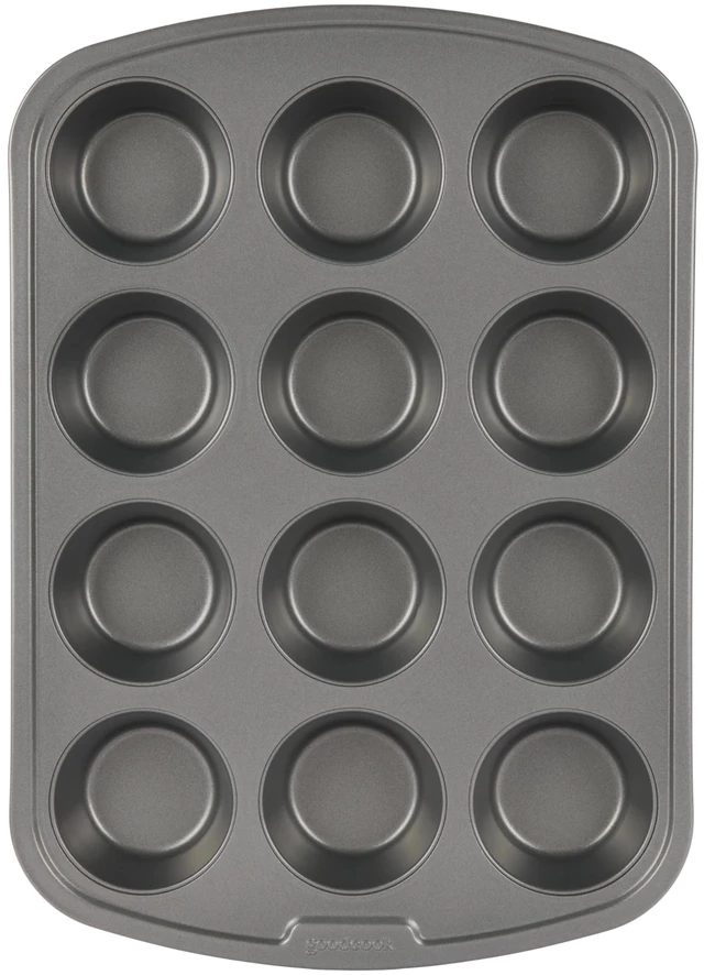 Main image of GoodCook Everyday Nonstick Steel Muffin Pan, 12 cup, Gray