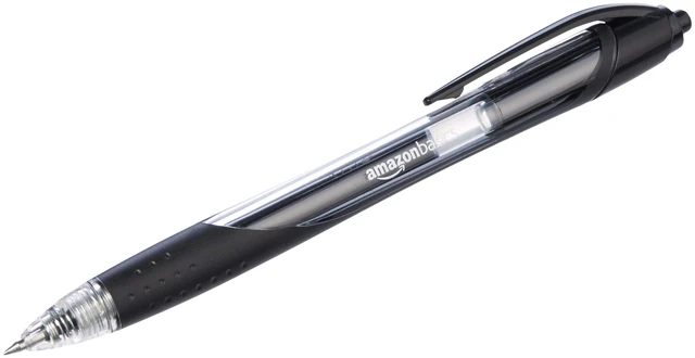 Alt view image 4 of 5 - Amazon Basics Retractable Gel Ink Pens for Note-Taking and Office Writing, Fine Point 0.7mm, Smooth Writing, Black, 12-Pack