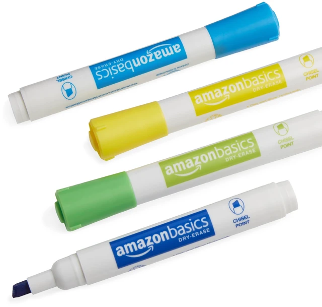 Alt view image 4 of 6 - Amazon Basics Dry Erase Whiteboard Markers, Chisel Tip, Low-Odor, Assorted Colors, 12-Pack, Erase Easily