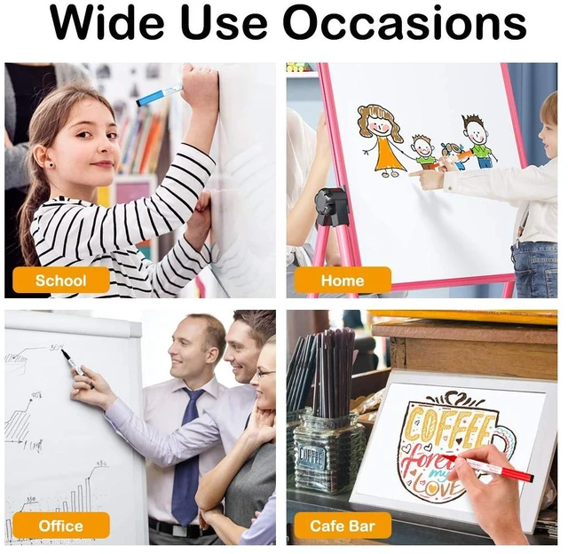 Alt view image 3 of 6 - Shuttle Art Dry Erase Markers, 15 Colors Magnetic Whiteboard Markers with Erase,Fine Point Perfect For Writing on Whiteboards, Dry-Erase Boards,Mirrors for School Office Home