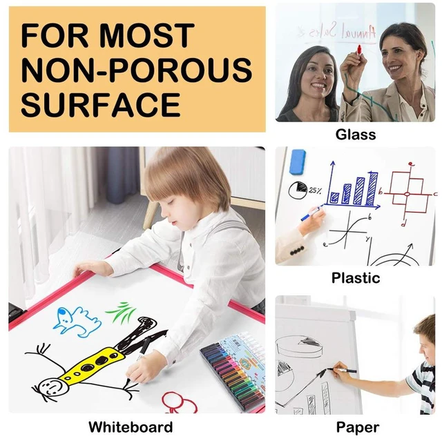 Alt view image 4 of 6 - Shuttle Art Dry Erase Markers, 15 Colors Magnetic Whiteboard Markers with Erase,Fine Point Perfect For Writing on Whiteboards, Dry-Erase Boards,Mirrors for School Office Home