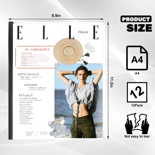 Alt view image 4 of 7 - Utron 12 Pack Report Covers, 70 Sheet Capacity Presentation Folders, Clear Report Covers with Sliding Bar, Report Folder for A4 and Letter Size Paper