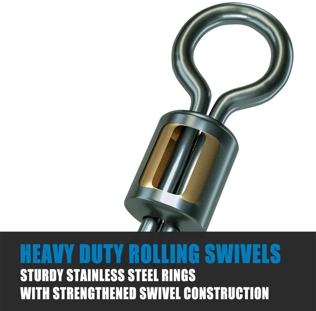 Alt view image 3 of 6 - Dr.Fish Barrel Fishing Swivels, Available from #12-#12/0, Stainless Swivels Fishing Tackle Saltwater, Freshwater, Leader/Line/Lure Connector