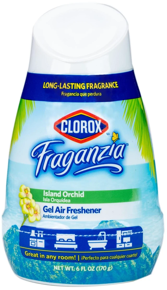 Main image of Clorox Fraganzia - Bathroom Air Freshener, Gel Cone, Island Orchid, 6 oz
