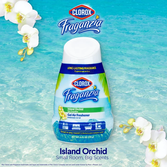Alt view image 5 of 7 - Clorox Fraganzia - Bathroom Air Freshener, Gel Cone, Island Orchid, 6 oz