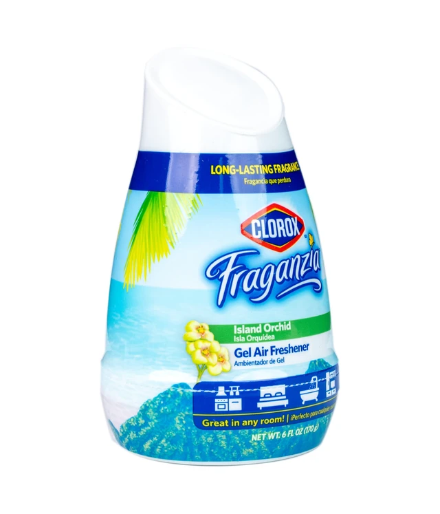 Alt view image 3 of 7 - Clorox Fraganzia - Bathroom Air Freshener, Gel Cone, Island Orchid, 6 oz