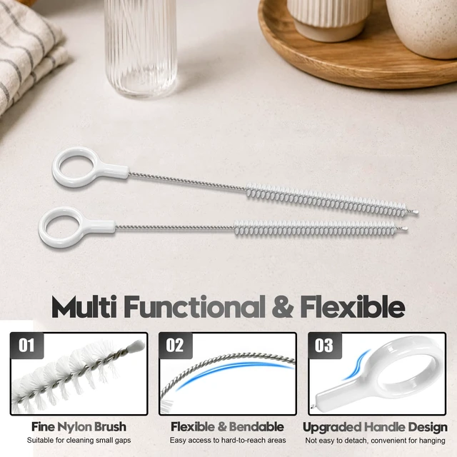 Alt view image 5 of 7 - AONEZ Straw Cleaner Brush with White Hanging Loop, 2 Pack
