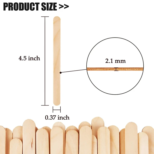 Alt view image 6 of 7 - KTOJOY 200 Pcs Craft Sticks Ice Cream Sticks Natural Wood Popsicle Craft Sticks 4.5 inch Length Treat Sticks Ice Pop Sticks for DIY Crafts