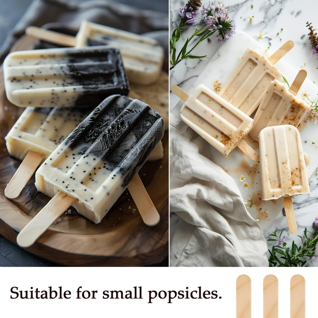 Alt view image 4 of 7 - KTOJOY 200 Pcs Craft Sticks Ice Cream Sticks Natural Wood Popsicle Craft Sticks 4.5 inch Length Treat Sticks Ice Pop Sticks for DIY Crafts
