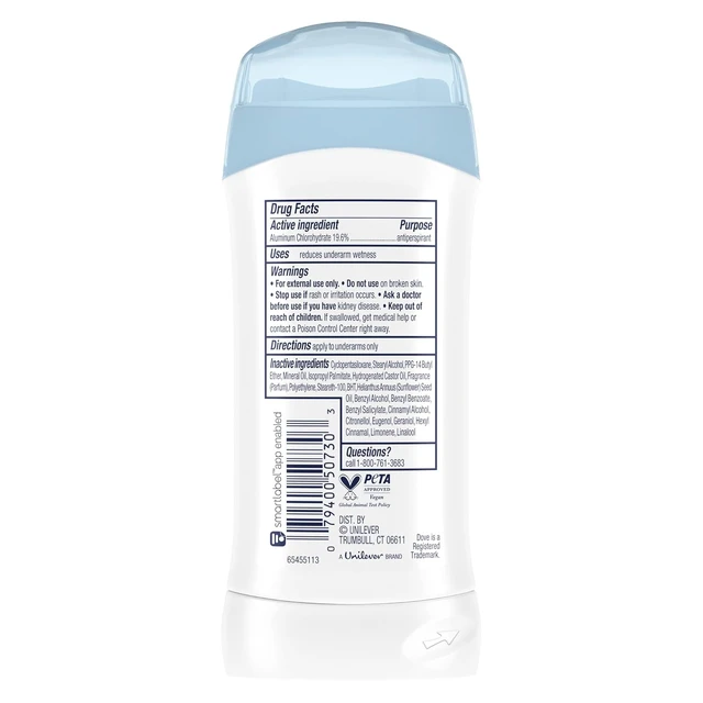 Alt view image 5 of 6 - Dove Antiperspirant Deodorant, Original Clean, 2.6 oz