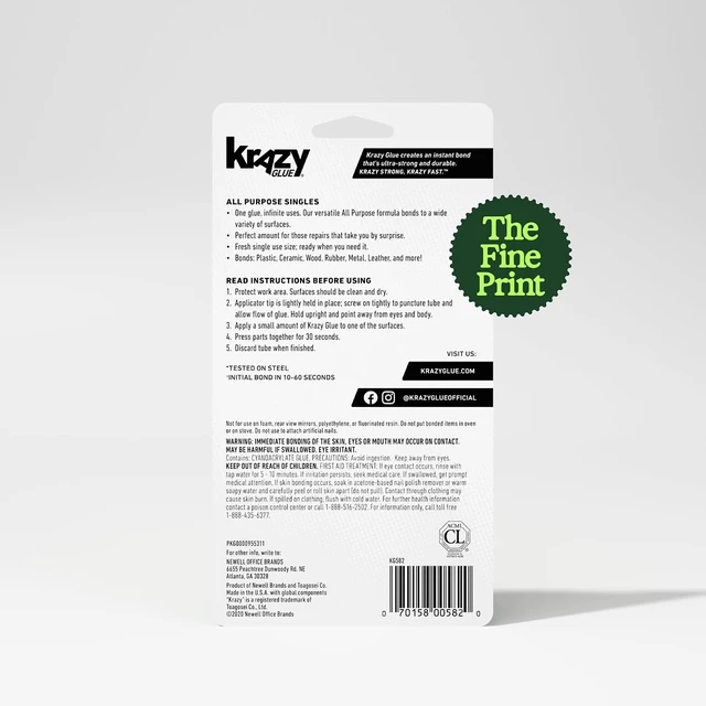 Alt view image 5 of 5 - Krazy Glue All Purpose Super Glue Gel with Precision Tip (0.5g x 4 Tubes)