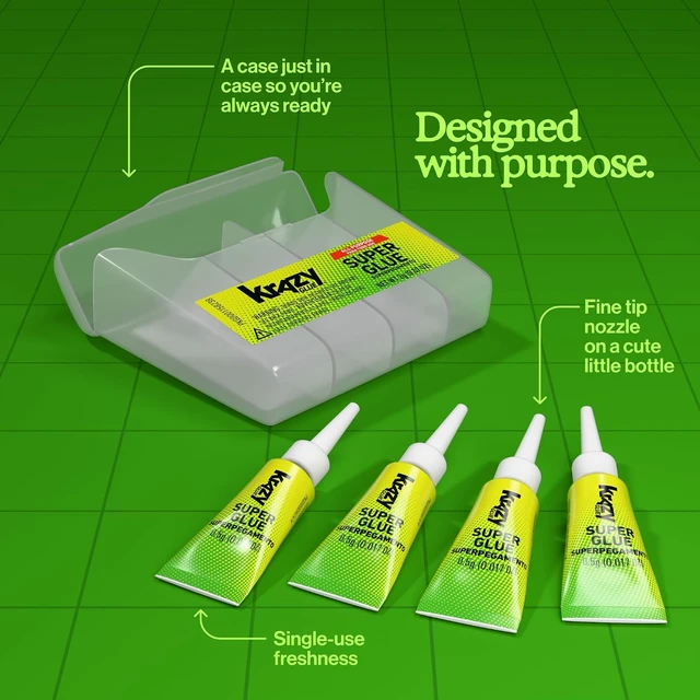 Alt view image 4 of 5 - Krazy Glue All Purpose Super Glue Gel with Precision Tip (0.5g x 4 Tubes)