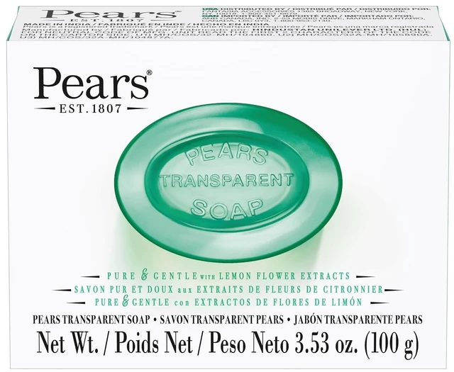 Main image of Pears Pure and Gentle with Glycerin and Lemon Flower Extracts - Green for Unisex - 3.5 oz Bar Soap