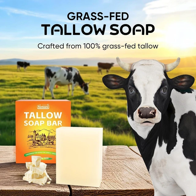 Alt view image 6 of 7 - Beef Tallow Soap Bar - Natural and Organic Grass Fed Tallow Soap Unscented