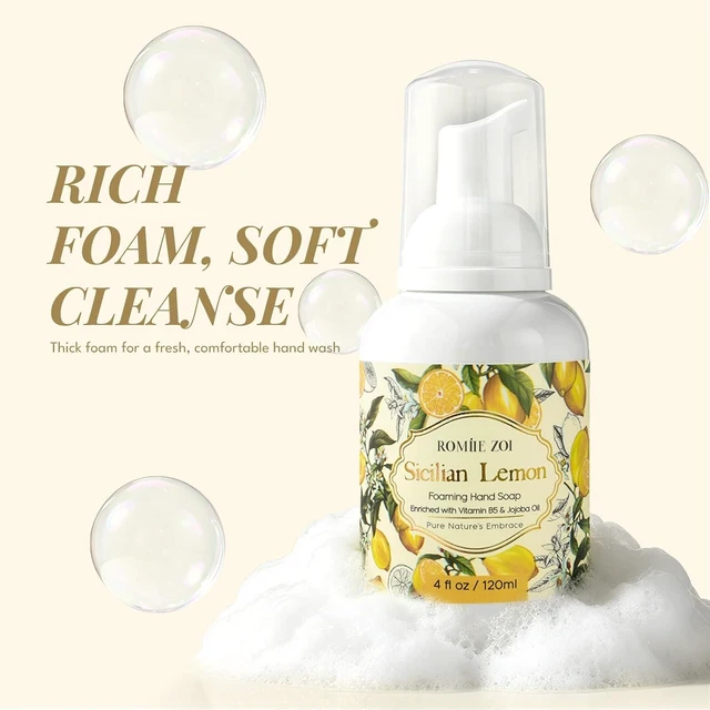 Alt view image 2 of 6 - ROMIIE ZOI Foaming Hand Soap, Sicilian Lemon Scent, 4 fl oz Travel Size