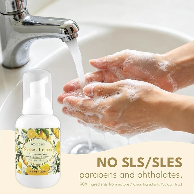 Alt view image 4 of 6 - ROMIIE ZOI Foaming Hand Soap, Sicilian Lemon Scent, 4 fl oz Travel Size