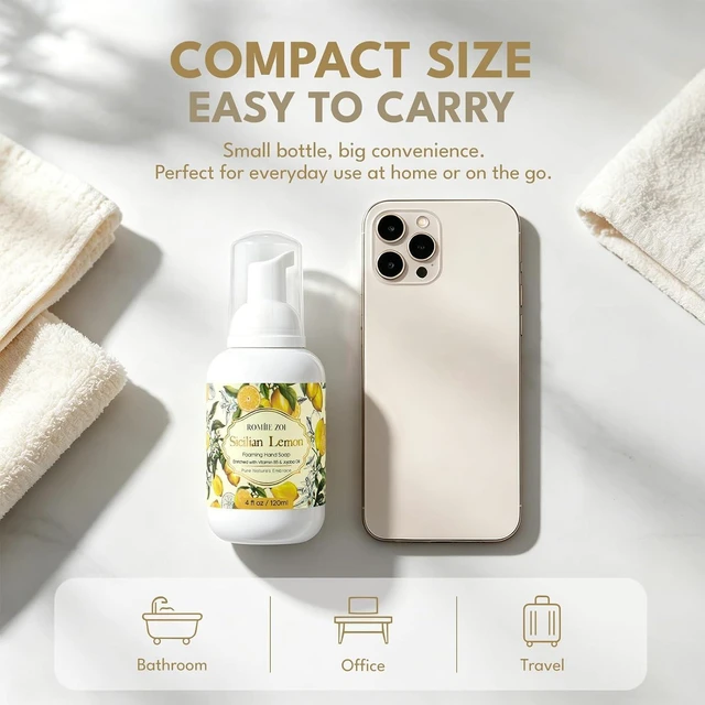 Alt view image 3 of 6 - ROMIIE ZOI Foaming Hand Soap, Sicilian Lemon Scent, 4 fl oz Travel Size