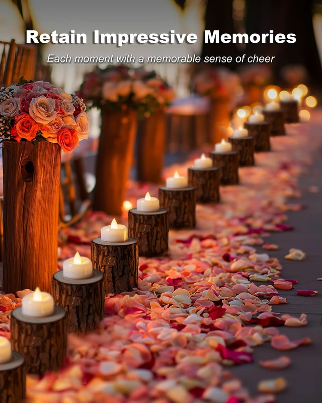 Alt view image 6 of 6 - 5plots 12/24/50/100/150Pack Tea Lights Candles Battery Operated,White Shell