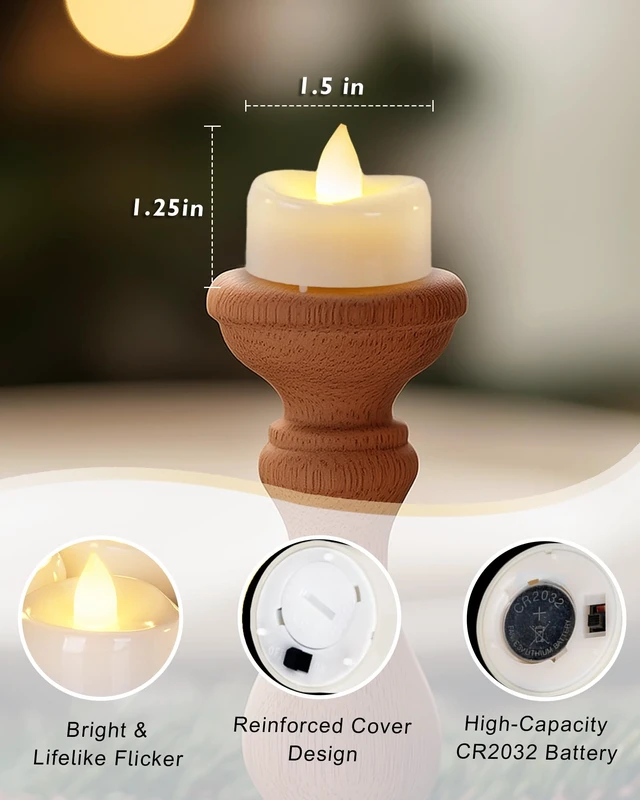 Alt view image 5 of 6 - 5plots 12/24/50/100/150Pack Tea Lights Candles Battery Operated,White Shell