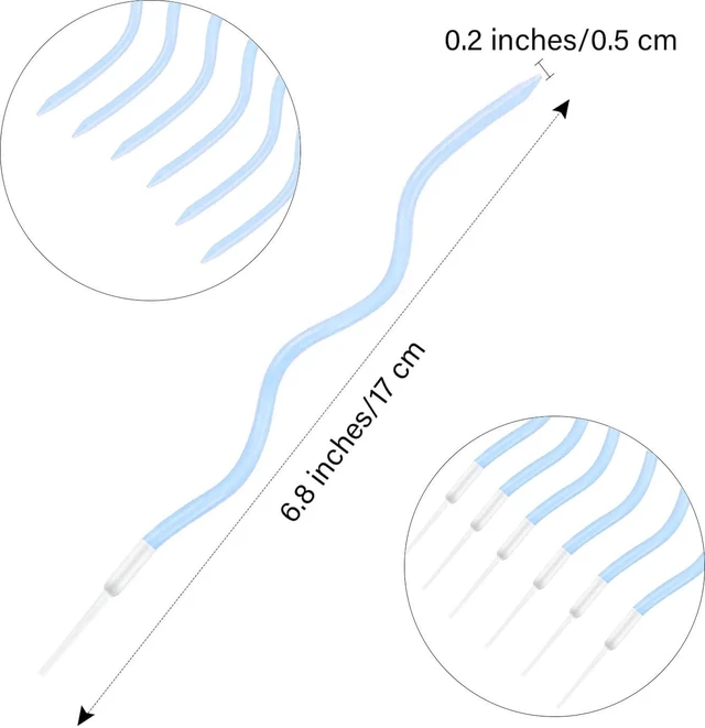 Alt view image 4 of 4 - Cwise 24 Count Twisty Birthday Candles Spiral Birthday Cake Candles with Holders Light Blue Colors Cake Candle for Birthday, Party and Cake Decoration (Blue)