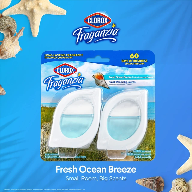 Alt view image 3 of 6 - Clorox Fraganzia - Air Freshener, Small Spaces, Fresh Ocean Breeze, 2 Ct