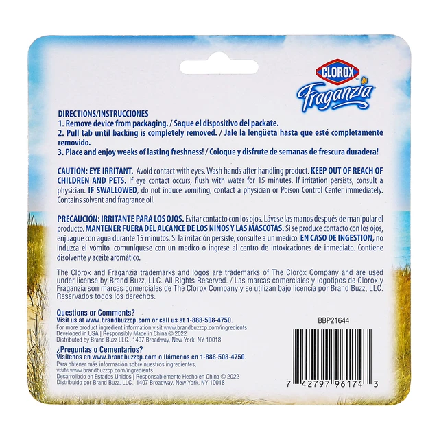 Alt view image 2 of 6 - Clorox Fraganzia - Air Freshener, Small Spaces, Fresh Ocean Breeze, 2 Ct
