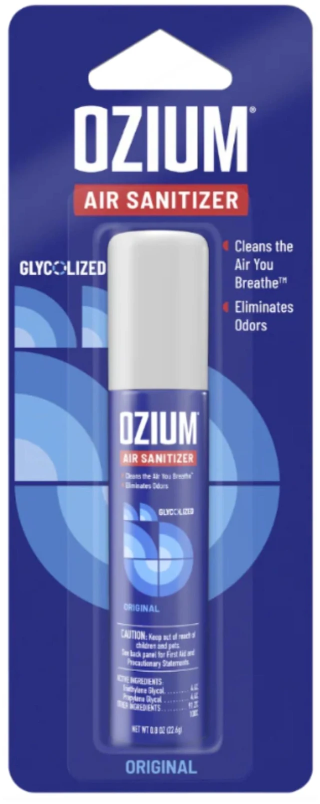 Main image of Ozium 0.8 oz. Air Sanitizer & Odor Eliminator for Homes, Cars, Offices and More, Original Scent