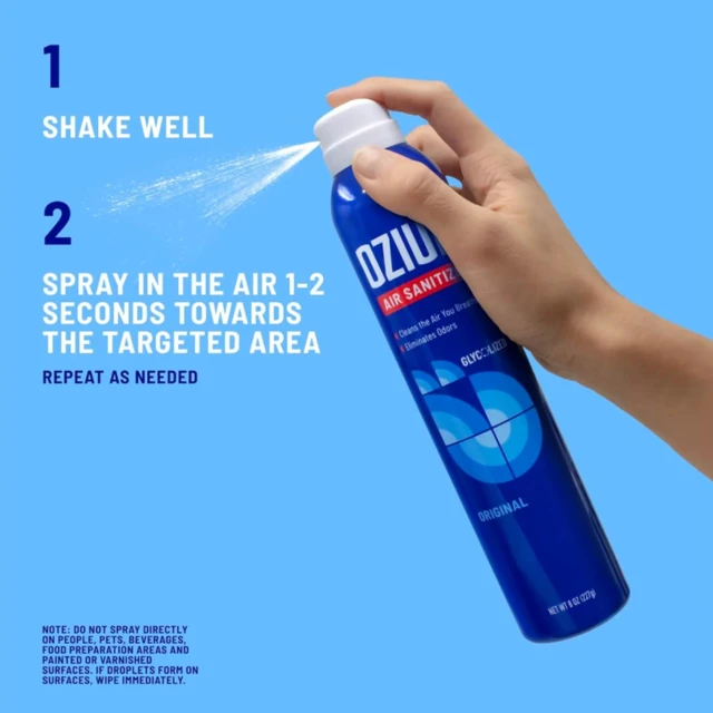 Alt view image 5 of 6 - Ozium 0.8 oz. Air Sanitizer & Odor Eliminator for Homes, Cars, Offices and More, Original Scent