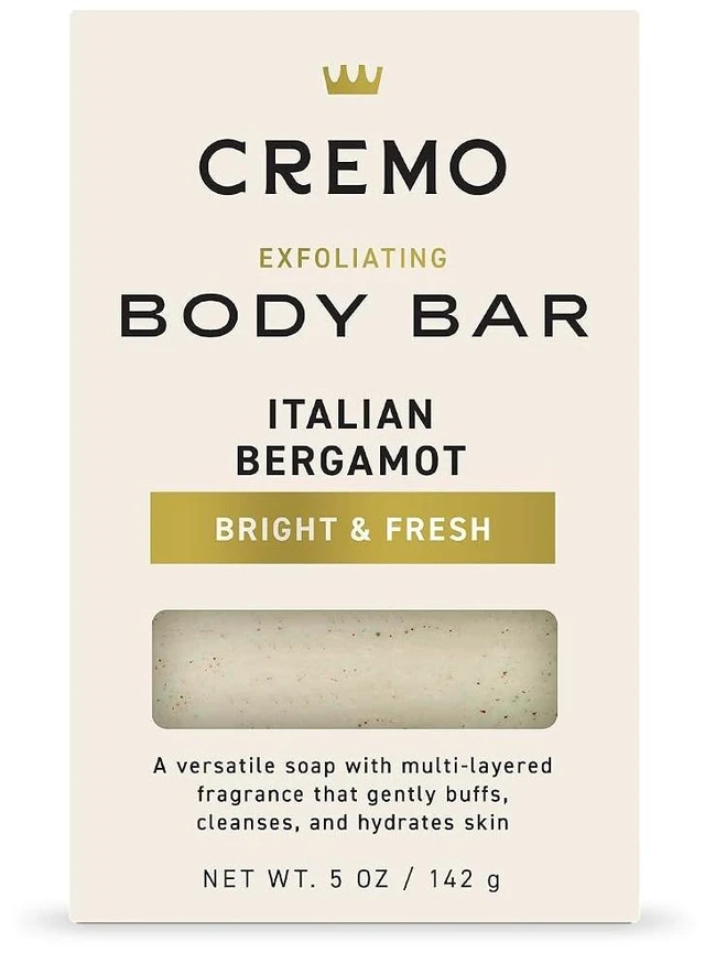 Main image of Cremo Exfoliating Body Bar Soap for Men, Italian Bergamot Scent, 5 Oz
