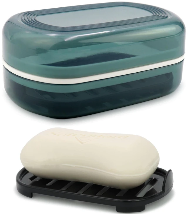 Main image of Travel Soap Container, Bar Soap Holder, Portable Soap Case, Soap Dish with Lid for Traveling, Camping, Gym, Bathroom (Blue Style-1)