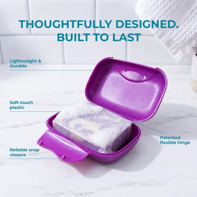Alt view image 4 of 6 - RADIUS Soap Travel Case, BPA-Free Recycled Plastic, Leakproof, Portable for Bathroom, Gym, Home, Camping - Light Blue