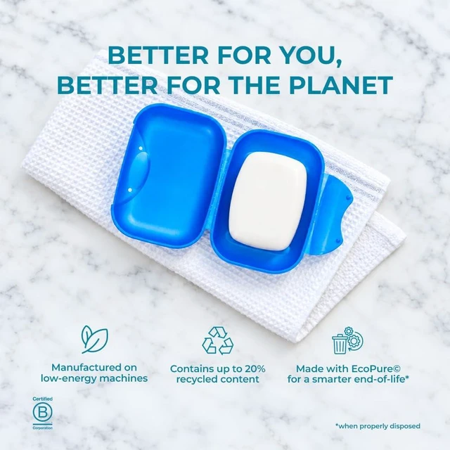 Alt view image 2 of 6 - RADIUS Soap Travel Case, BPA-Free Recycled Plastic, Leakproof, Portable for Bathroom, Gym, Home, Camping - Light Blue
