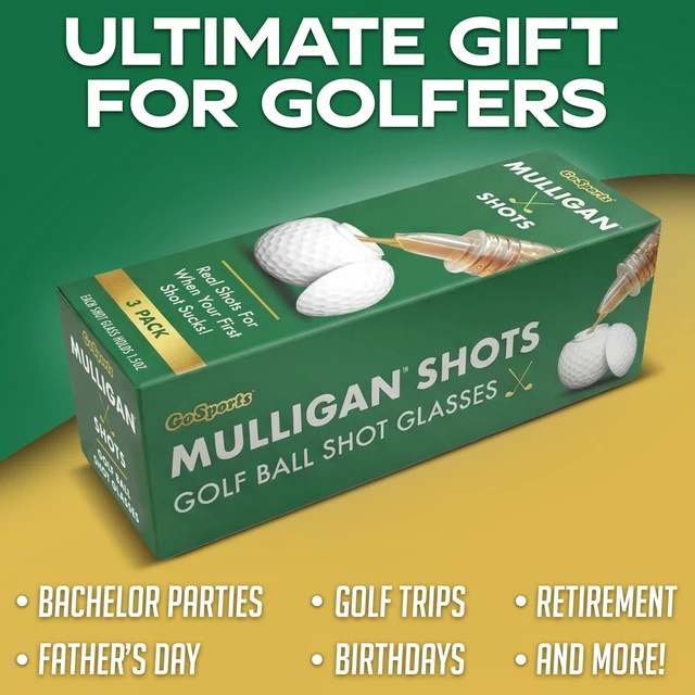 Alt view image 6 of 6 - Mulligan Shots Golf Ball Shot Glasses with Lids - 3 Pack Golf Party Favors - Funny Golf Gifts for Men