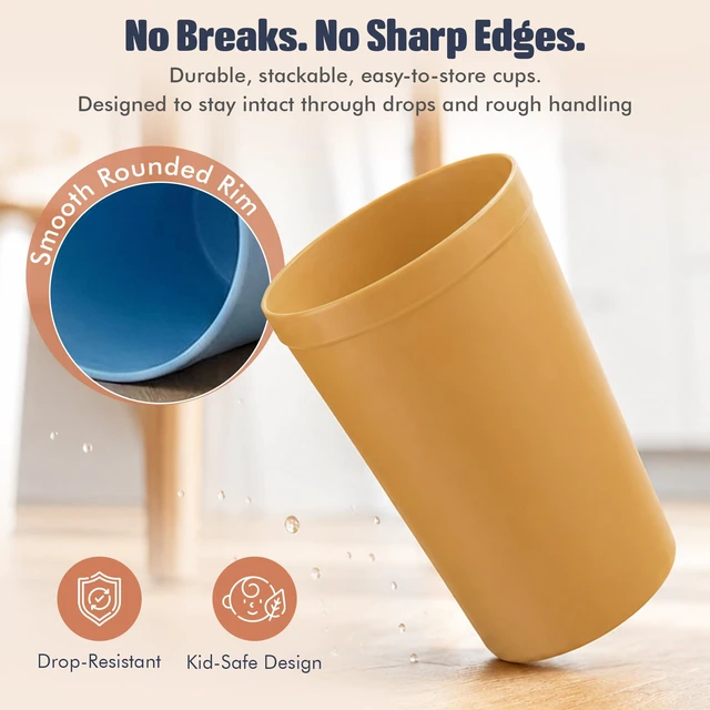 Alt view image 4 of 7 - Reusable Plastic Cups 16 oz Set of 6, BPA-Free Tumblers for Everyday Use