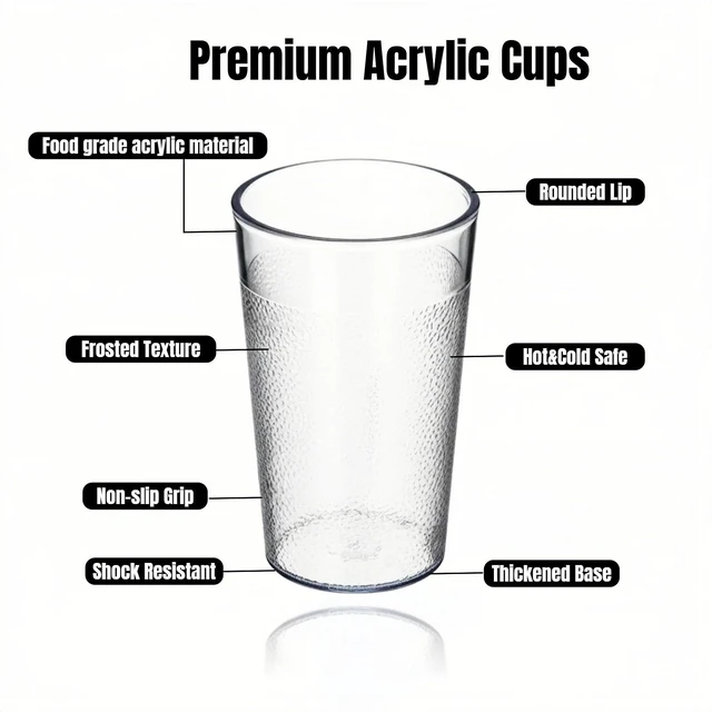 Alt view image 3 of 7 - Stackable Plastic Cups, Shatterproof Drinking Glasses Set of 4, BPA Free Dishwasher Safe, Unbreakable Clear Acrylic Tumblers, Commercial Grade Restaurant Cups for Home Kitchen Party Bar 5 oz