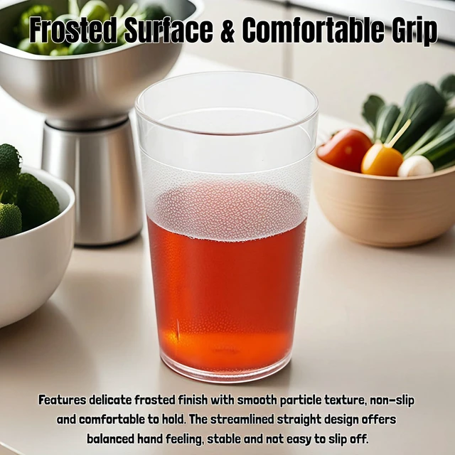 Alt view image 6 of 7 - Stackable Plastic Cups, Shatterproof Drinking Glasses Set of 4, BPA Free Dishwasher Safe, Unbreakable Clear Acrylic Tumblers, Commercial Grade Restaurant Cups for Home Kitchen Party Bar 5 oz