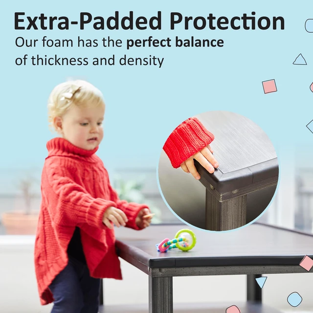 Alt view image 5 of 7 - Earth Baby Proofing Edge and Corner Guard Protector Set for Back to School, 16 Feet Edges & 4 Foam Corners, Furniture and Table Child Baby Proof Bumpers, Pre-Taped Corner Cushions - Coffee Brown