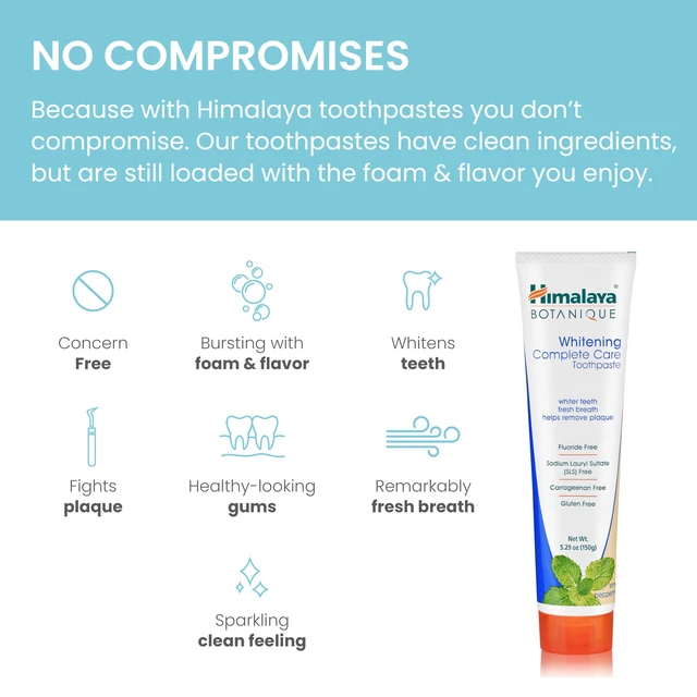 Alt view image 3 of 6 - Botanique Whitening Complete Care Toothpaste, Peppermint, 5.29 oz | Fluoride Free Toothpaste Supports Teeth Whitening & Fights Plaque - No Artificial Flavors or Colors, SLS Free, Cruelty Free