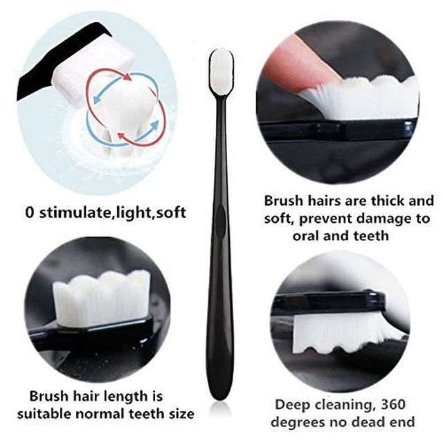 Alt view image 6 of 7 - Extra Soft Toothbrush, Ultra Soft-bristled Adult Toothbrush Micro Nano 15000 Floss Bristle Good Cleaning Effect for Sensitive Teeth Oral Gum Recession
