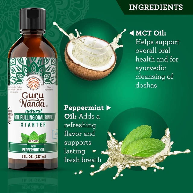 Alt view image 2 of 7 - Starter Coconut Oil Pulling Mouthwash with Peppermint Oil, 8oz | Fluoride & Alcohol Free|Fresh Breath & Healthy Gums|For Oil Pulling Beginners|Coconut & Peppermint Oil Mouth Wash