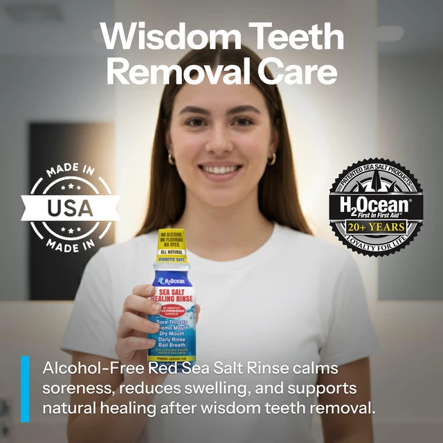 Alt view image 3 of 6 - Healing Rinse Natural Sea Salt Mouthwash Lemon Ice, 8 oz | Alcohol & Fluoride-Free Oral Care for Tonsil Stones, Sore Throats, Wisdom Teeth Recovery & Gum Health, Whitening Mouthwash