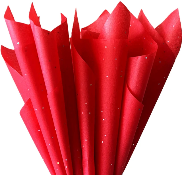 Main image of 36 Sheets Glitter Red Tissue Paper for Gift Bags, 20 x 20 Inch Sparkling Tissue for Gift Wrapping, Crafts & Holiday Packaging