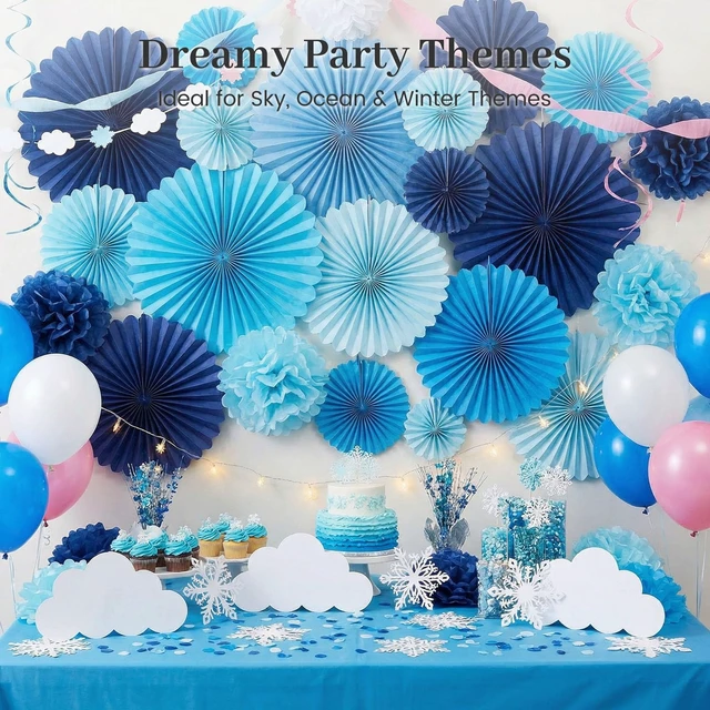 Alt view image 3 of 7 - 330 Sheets Blue Tissue Paper, 6 Shades, 14 X 10 inches | Gradient Blues Add Volume to Gift Bags and Can Be Layered into Hydrangeas and Ocean-themed Decorations
