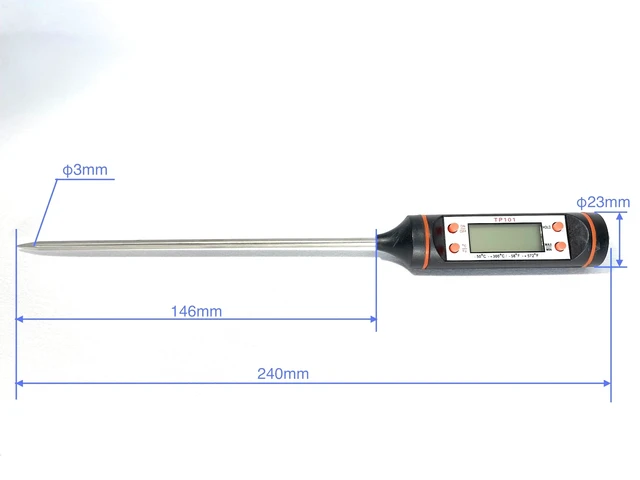Alt view image 6 of 7 - 2-in-1 Digital Kitchen Thermometer, Waterproof for Meat Soup Tea, Switchable Backlight for BBQ & Home Brewing (Single)